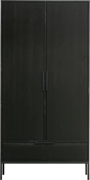 Adam, Highboard, kaksiosainen, musta, K200x53x100 cm, mänty