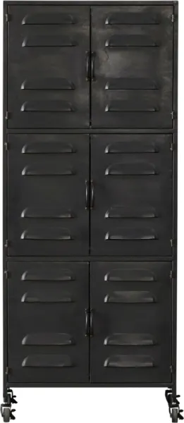 Boaz, Highboard pyörillä, musta, K145,5x40,5x60 cm
